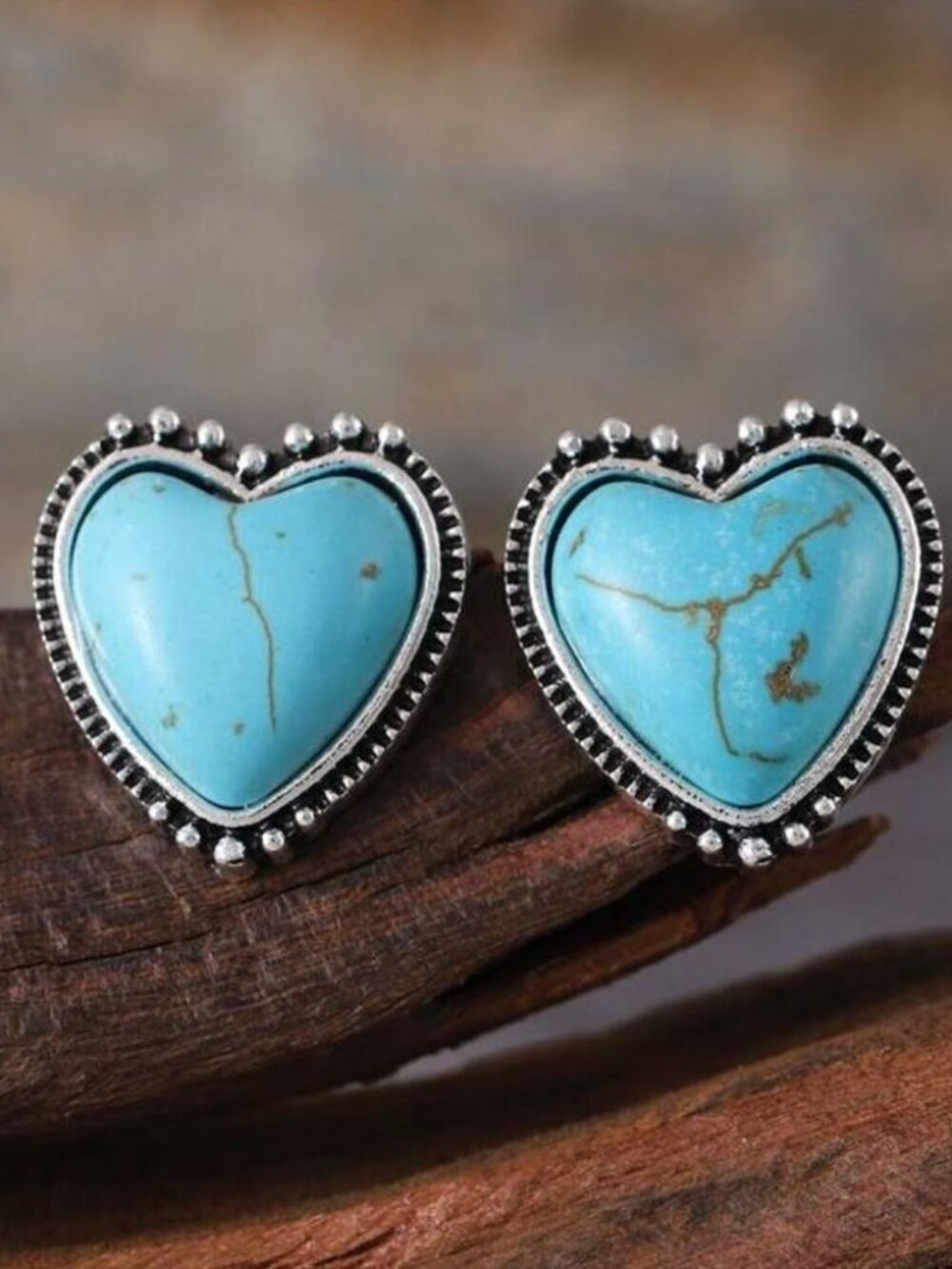 Turquoise Heart Stud Earrings1794